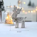 Rustic wooden Christmas reindeer ornament for festive tabletop decor - Small Wooden Deer (XY18-50003N) / 10.5x16cm