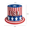 Sombrero de copa patriótico del Tío Sam para el Día de la Independencia con logo - Estilo de Letras 3D USA (Sombrero Día Independencia 06) / 28x20x20cm / Rojo Blanco Azul Bandera de EE. UU.