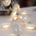 White wooden Santa Claus LED string lights for Christmas decoration - Santa Claus / White