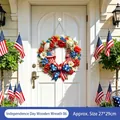 Patriotischer Kranz zum Unabhängigkeitstag mit roten weißen und blauen Blumen - 27x29cm
