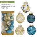 Set van 25 blauwe en gouden kerstballen voor kerstboomdecoratie - 25 Stuks/Pak / Blauw en Goud / 6cm