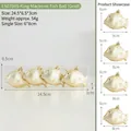 Set van 4 gouden visvormige kerstboomversieringen met afmetingen voor de feestdagen - 4 Stuks Verpakking / Goud