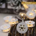 Warm white wooden round snowflake LED string light for festive Christmas decor - Round Snowflake Style