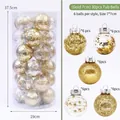 30-piece set of gold Christmas baubles with 7cm diameter featuring five sequin designs - 30 Pieces/Pack (7CM) / Gold