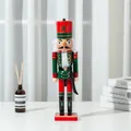 Detailed view of a 38cm wooden nutcracker soldier figurine for Christmas home decor - 38cm / Sword Soldier Nutcracker