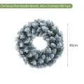 40 cm schneebedeckter Weihnachts-Kranz mit 80 Tannennadel-Spitzen Dekoration - Schneebeflockter Weihnachtskranz aus Kiefernnadeln / Durchmesser 40cm (80 Spitzen)