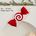 Red velvet candy Christmas hanging ornament for tree decoration with size measurements - 28x10cm / Medium (M25-080)