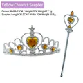 Sparkling princess tiara and magic wand set with yellow heart gems for children - Crown And Scepter Set / Yellow
