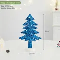 Miniature blue glitter Christmas tree with pearl ornaments for festive desktop decor, 20cm tall - B312 Style (B312) / S / Blue