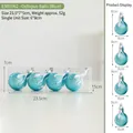 Glittery blue octopus Christmas ornament set for holiday tree decoration in a 4-pack box - Octopus Style (E507062) / Set of 4 / Blue