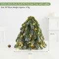 Exquisite 30cm mini PE Christmas tree with warm LED lights for festive desktop decor - 30cm Five-Prong PE Reverse Tying Tree with Lights / 30cm (With Lights)