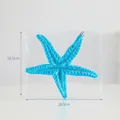 Shiny blue glitter starfish Christmas tree hanging ornament in clear box packaging - Starfish Style (E507063) / Blue