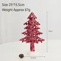 Pink sequined 3D non-woven Christmas tree desktop decoration for holidays - B312 Style (B312) / M / Pink