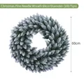Bereifter 60cm Weihnachts-Tannennadelkranz mit 160 Spitzen für festliche Dekoration - Schneebeflockter Weihnachtskranz aus Kiefernnadeln / Durchmesser 60cm (160 Spitzen)