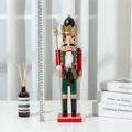 38cm traditional wooden nutcracker soldier puppet for Christmas home decor with height measurement - 38cm / Holding Spear Style