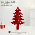 Red sequined non-woven Christmas tree tabletop ornament with 20cm height dimension - B312 Style (B312) / M / Red