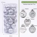 Set di 30 palline di Natale argento con 5 trame diverse in un contenitore trasparente - Confezione da 30 (7CM) / Argento