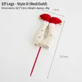 Creative Christmas fabric elf leg pick decoration with gold sequins and red boots - Style D Gold and Red Elf Legs