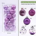Set di 30 palline di Natale viola da 6 cm con vari decori di glitter e paillettes. - Set da 30 Pezzi (6cm) / Viola