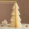 Sapin de Noël en papier origami jaune de 38 cm pour décoration de table festive - 38 cm / Jaune