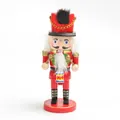 Soldato schiaccianoci tradizionale in legno da 15 cm decorazione natalizia - 16cm / Stile Tamburo Rosso (SB58523)