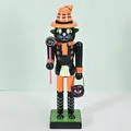 Halloween black cat nutcracker with witch hat and pumpkin bucket decoration - Black Cat / 25cm