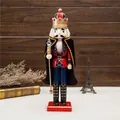 38cm wooden nutcracker soldier puppet with black velvet cape and scepter for home decor - Black Cloak King (SB58198) / 38cm / Black