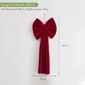 Extra large wine red flocked velvet Christmas bow for holiday wall decoration, 80x40cm - 80cm / Burgundy