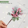 Artificial Christmas pine branch with red berries and candy cane, snowy decor, 26x16cm. - Red Berry Snowy Pine Branch (233340) / As Shown