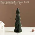 Faltbarer grüner Papier-Weihnachtsbaum als Tischdekoration für Feiertage, 25 cm Höhe - 25cm / Grün