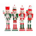 Detailed view of four 18cm wooden nutcracker soldiers for Christmas party decor - Nutcracker Soldier Set (SB58543-18) / 18cm