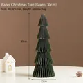 Minimalistischer grüner Akkordeon-Weihnachtsbaum aus Papier für Tischdeko - 30cm / Grün