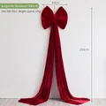 Large 200cm burgundy velvet bow hanging decoration for festive Christmas party scenes - 200cm / Burgundy