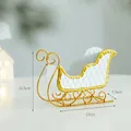 Elegant white and gold wrought iron Christmas sleigh ornament for holiday desktop decor - White Iron Cart (S10351) / 17*11.5*7.5cm / White