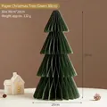 Großer 38 cm grüner Weihnachtsbaum aus Papier in Faltoptik für die Tischdekoration - 38 cm / Grün
