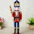 Casse-noisette traditionnel de 38 cm en bois et velours rouge pour décoration - 38cm / Rouge