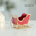 Red Christmas iron sleigh ornament with gold trim, 17x11.5x7.5cm festive tabletop decor - Red Iron Cart (S10351) / 17*11.5*7.5cm / Red