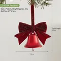 Rode kerstbel ornament met een fluwelen strik voor kerstboomdecoratie. - Creatieve Enkele Bel (LD-033A) / Rood