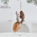 Small plush squirrel climbing pinecone Christmas tree hanging ornament, size 16x13x4cm - C Small Squirrel Climbing Pine Cone