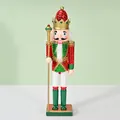 Cascanueces soldado de madera de 30 cm con lentejuelas rojas y verdes - 30cm / Rojo y Verde