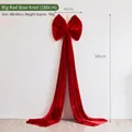 Grande fiocco di Natale decorativo in velluto floccato rosso per feste, lungo 180 cm - 180cm / Rosso
