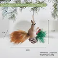 Detailed handmade small squirrel sitting on pine cone Christmas tree hanging ornament - F Small Squirrel Sitting on Pine Cone