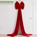 Grande fiocco di Natale in velluto rosso 280cm x 40cm per decorazioni festive - 280cm / Rosso