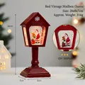Vintage red mailbox musical lantern with Santa Claus and glitter for Christmas décor - Retro Mailbox (Santa Claus) / Red