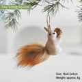 Miniature foam squirrel Christmas tree hanging decoration with pinecone and bushy tail - Mini Sitting Squirrel Style G