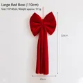 Grande fiocco rosso in velluto floccato 110cm decorazione appesa per l'albero di Natale - 110cm / Rosso