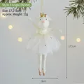 Weißer Plüsch-Maus-Anhänger mit Goldkrone und Glitzer-Tutu für Weihnachten - Stil S Engel (Weiß) / Weiß