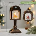 Vintage bronze Christmas mailbox music snow lantern with Santa reindeer design - Mailbox Crystal Lantern (Gold Santa & Reindeer) / 20x8x7cm