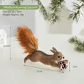 Decorative brown foam squirrel Christmas ornament holding a pinecone for tree decor - J Medium Squirrel Running