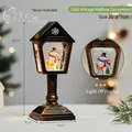 Vintage golden Christmas mailbox snow globe with built-in snowman figures and music - Retro Mailbox (Snowman) / Gold